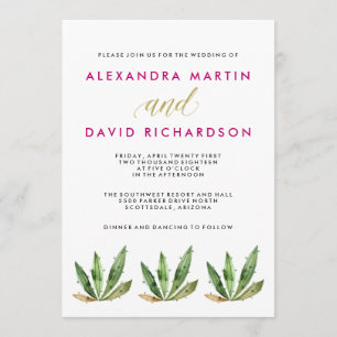 Glam Cactus Wedding Einladung