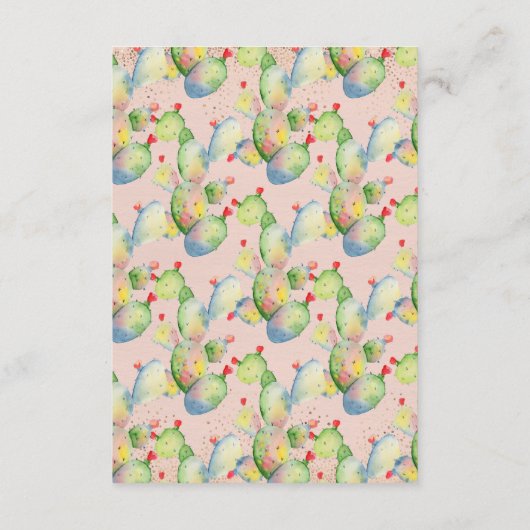 Glam Cactus Wedding Guest Details Card Begleitkarte (Rückseite)