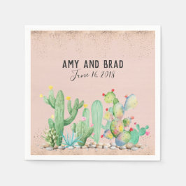 Glam Cactus Wedding Napkin Serviette