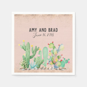 Glam Cactus Wedding Napkin Serviette