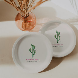 Glam Cactus Wedding Pappteller