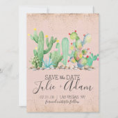 Glam Cactus Wedding Save the Date (Vorderseite)