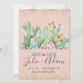 Glam Cactus Wedding Save the Date