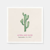 Glam Cactus Wedding Serviette (Vorderseite)