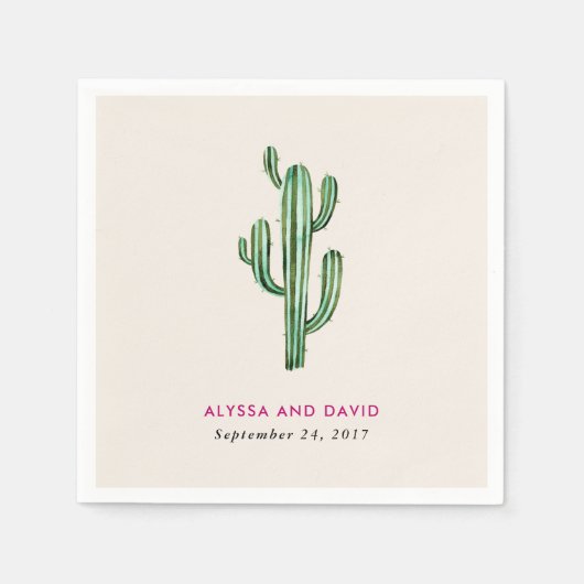 Glam Cactus Wedding Serviette (Vorderseite)