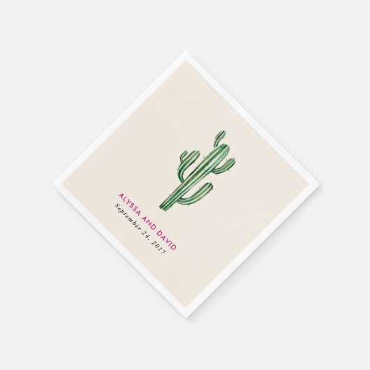Glam Cactus Wedding Serviette (Ecke)