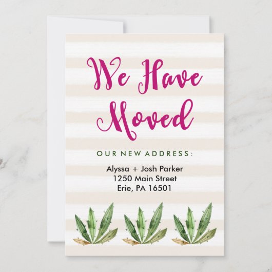 Glam Cactus | Wüstenstreifen Änderung der Anschrif Ankündigung (Vorderseite)