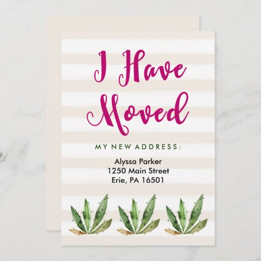 Glam Cactus | Wüstenstreifen Änderung der Anschrif Ankündigung (Vorne/Hinten)