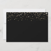 Glam Calligraphy Black Gold Confetti 90. Geburtsta Einladung (Rückseite)