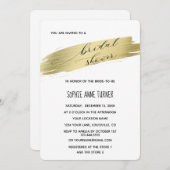 Glam Calligraphy Gold Stroke Brautparty Einladung (Vorne/Hinten)