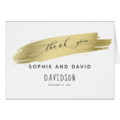 Glam Calligraphy Gold Stroke Vielen Dank (Vorderseite (Horizontal))