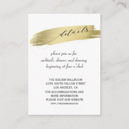 Glam Calligraphy Gold Stroke Wedding Details Begleitkarte