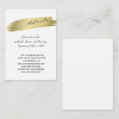 Glam Calligraphy Gold Stroke Wedding Details Begleitkarte (Vorne/Hinten)