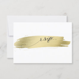 Glam Calligraphy Gold Stroke Wedding RSVP