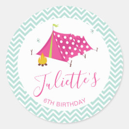 Glam Camp Makeover Girls Geburtstag Umschlag Aufkl Runder Aufkleber