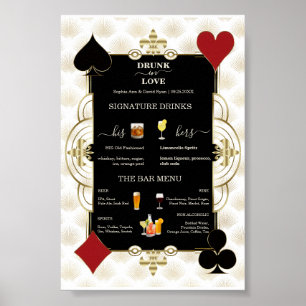 Glam Casino Hochzeit Betrunken in Liebe Hochzeitsb Poster