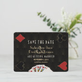 Glam Casino Las Vegas Poker Wedding Save The Date (Stehend Vorderseite)