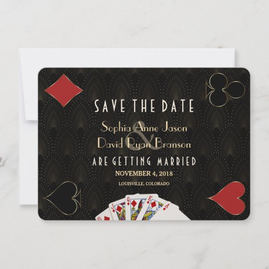 Glam Casino Las Vegas Poker Wedding Save The Date (Vorderseite)