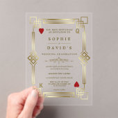 Glam Casino Night Las Vegas Wedding Transparente Acryleinladungen (Insitu (Handheld))