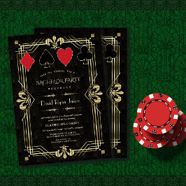 Glam Casino Royale Great Gatsby Bachelor Party Einladung