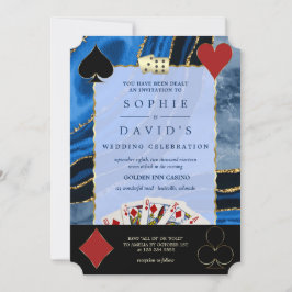 Glam Casino Royale Vegas Poker Gold Agate Wedding Einladung