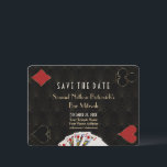 Glam Casino Vegas Poker Bar Mitzvah Save the Date<br><div class="desc">Einzigartiges Casino Royale Design mit thematischen Karten. Es zeigt Vintage Kunst Deko Stil, Roaring 1920er Jahre alten Hollywood, spielen Karten Anzüge, Spielkarten. Auf der Rückseite Imitate Gold Art Deco Muster, Initialen und Spielkarten Anzug. Verwenden Sie das Tool Personalisieren, um Ihre Informationen hinzuzufügen. Für mehr, besuchen Sie bitte meine Casino Collection....</div>