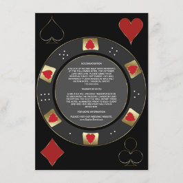 Glam Casino Vegas Poker Chip Hochzeitsunterkunft Begleitkarte