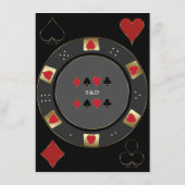 Glam Casino Vegas Poker Chip Hochzeitsunterkunft Begleitkarte (Rückseite)
