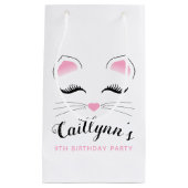 Glam Cat Birthday Party Kleine Geschenktüte (Vorderseite)