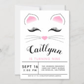 Glam Cat Birthday Party Magneteinladung (Vorderseite)