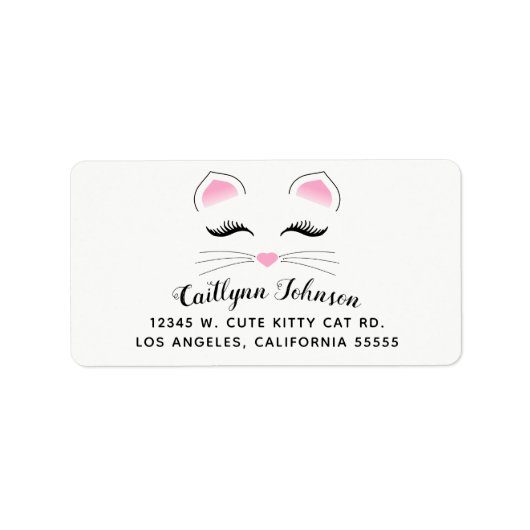 Glam Cat Face Adressaufkleber (Vorne)