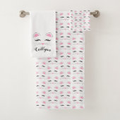 Glam Cat Face Badhandtuch Set (Insitu)