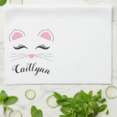 Glam Cat Face Geschirrtuch (Gefaltet)