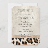 Glam Champagne Cream Leopard Einladung (Vorderseite)