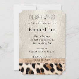 Glam Champagne Cream Leopard Einladung