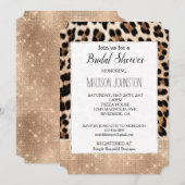 Glam Champagne Glitz Cream Leopard Einladung (Vorne/Hinten)