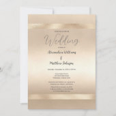 Glam Champagne Gold Glamour Luxury Wedding Einladung (Vorderseite)