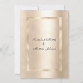 Glam Champagne Gold Glamour Luxury Wedding Einladung (Rückseite)