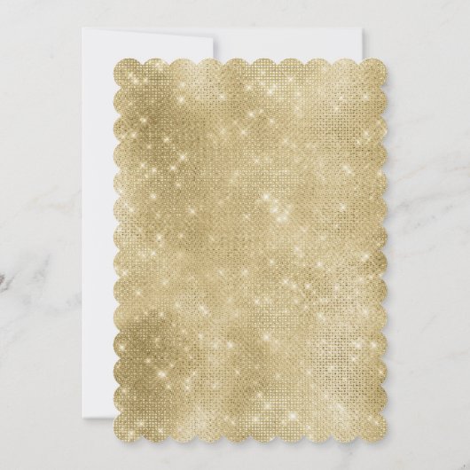 Glam Champagne Gold Glitzy Sparkle Einladung (Rückseite)
