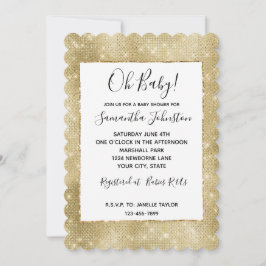 Glam Champagne Gold Glitzy Sparkle Einladung