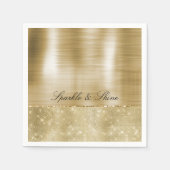 Glam Champagne Gold Glitzy Sparkle Serviette (Vorderseite)