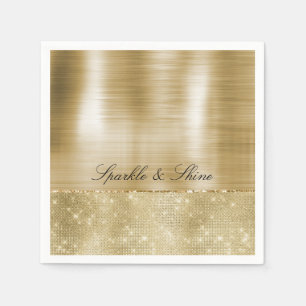 Glam Champagne Gold Glitzy Sparkle Serviette