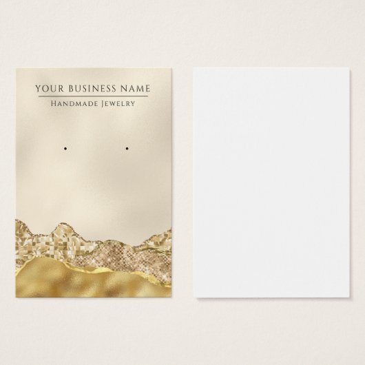 Glam Champagne Gold Ohrring-Grafikkarten (Vorne & Hinten)