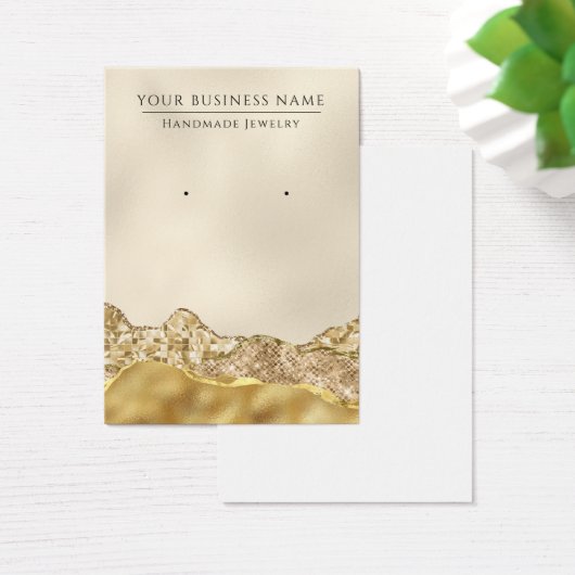 Glam Champagne Gold Ohrring-Grafikkarten (Schreibtisch)