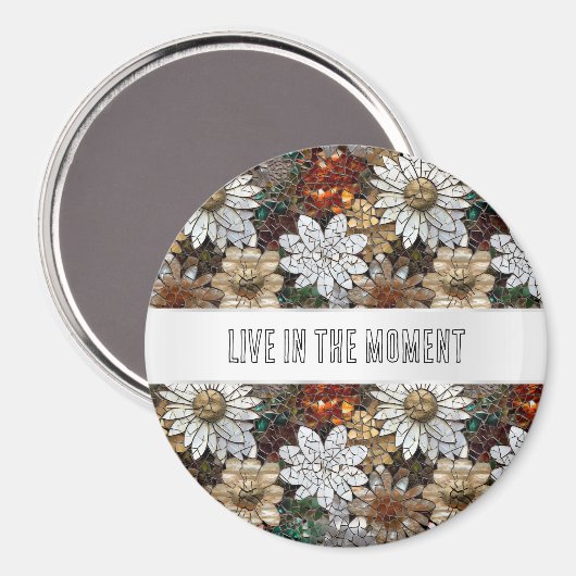 Glam Champagne Gold Red White Blume Magnet (Vorderseite/Rückseite)