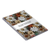 Glam Champagne Gold Red White Blume Notizblock (Rechte Seite)