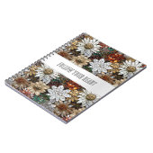 Glam Champagne Gold Red White Blume Notizblock (Linke Seite)