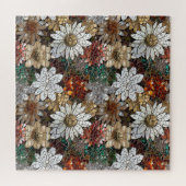 Glam Champagne Gold Red White Blume Puzzle (Horizontal)