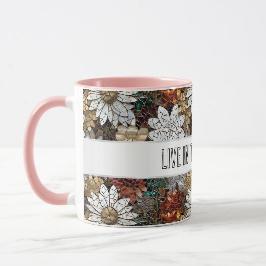 Glam Champagne Gold Red White Blume Tasse (Links)
