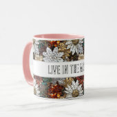 Glam Champagne Gold Red White Blume Tasse (Vorderseite Links)